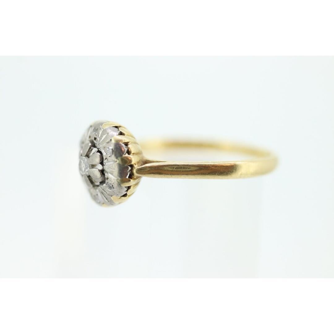 18k Diamond Daisy Cluster ring. Made in Birmingham UK England 1989. 750 18ct For Sale 3