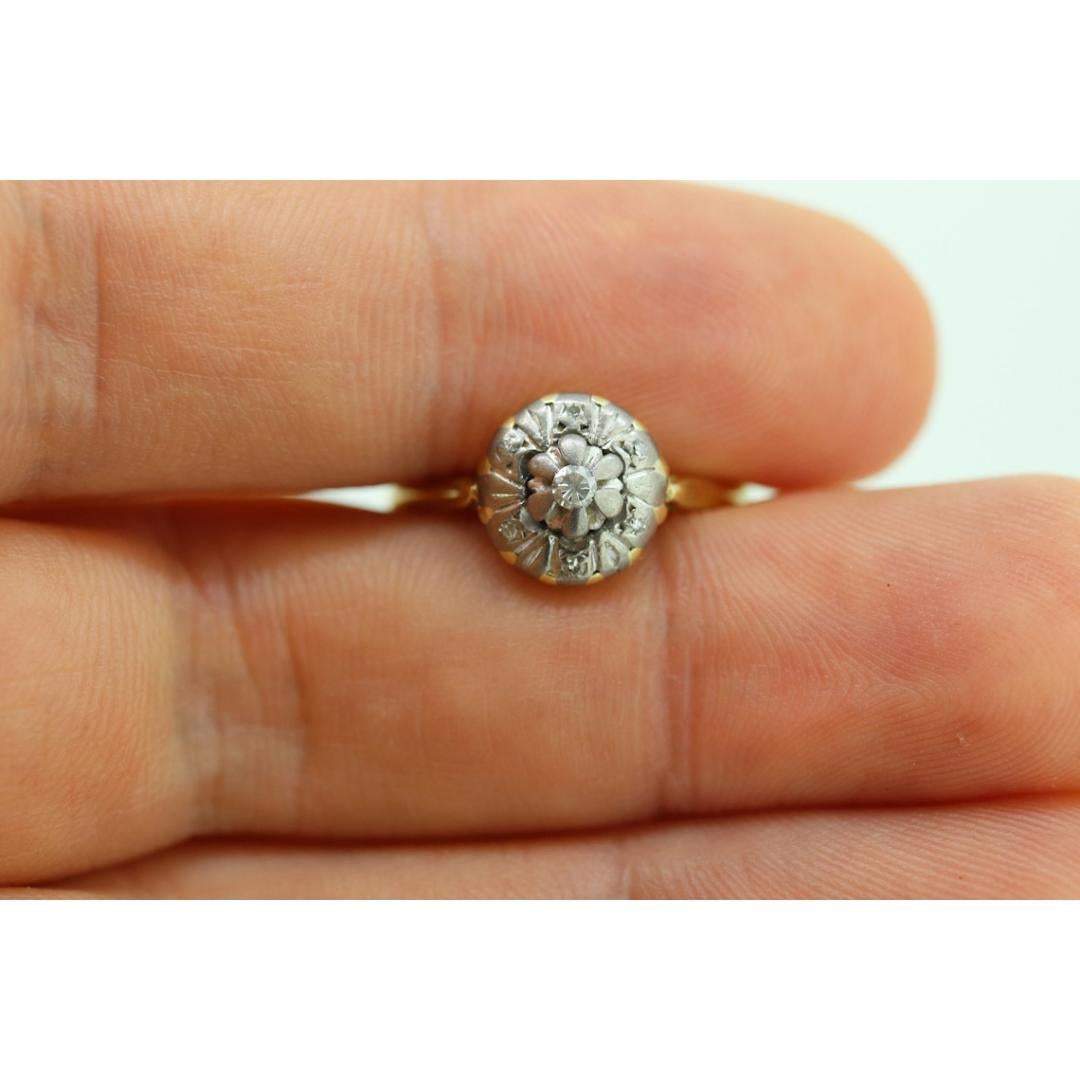 18k Diamond Daisy Cluster ring. Made in Birmingham UK England 1989. 750 18ct For Sale 4