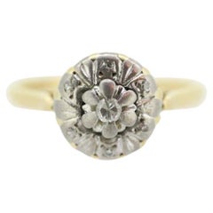 18k Diamond Daisy Cluster ring. Made in Birmingham UK England 1989. 750 18ct