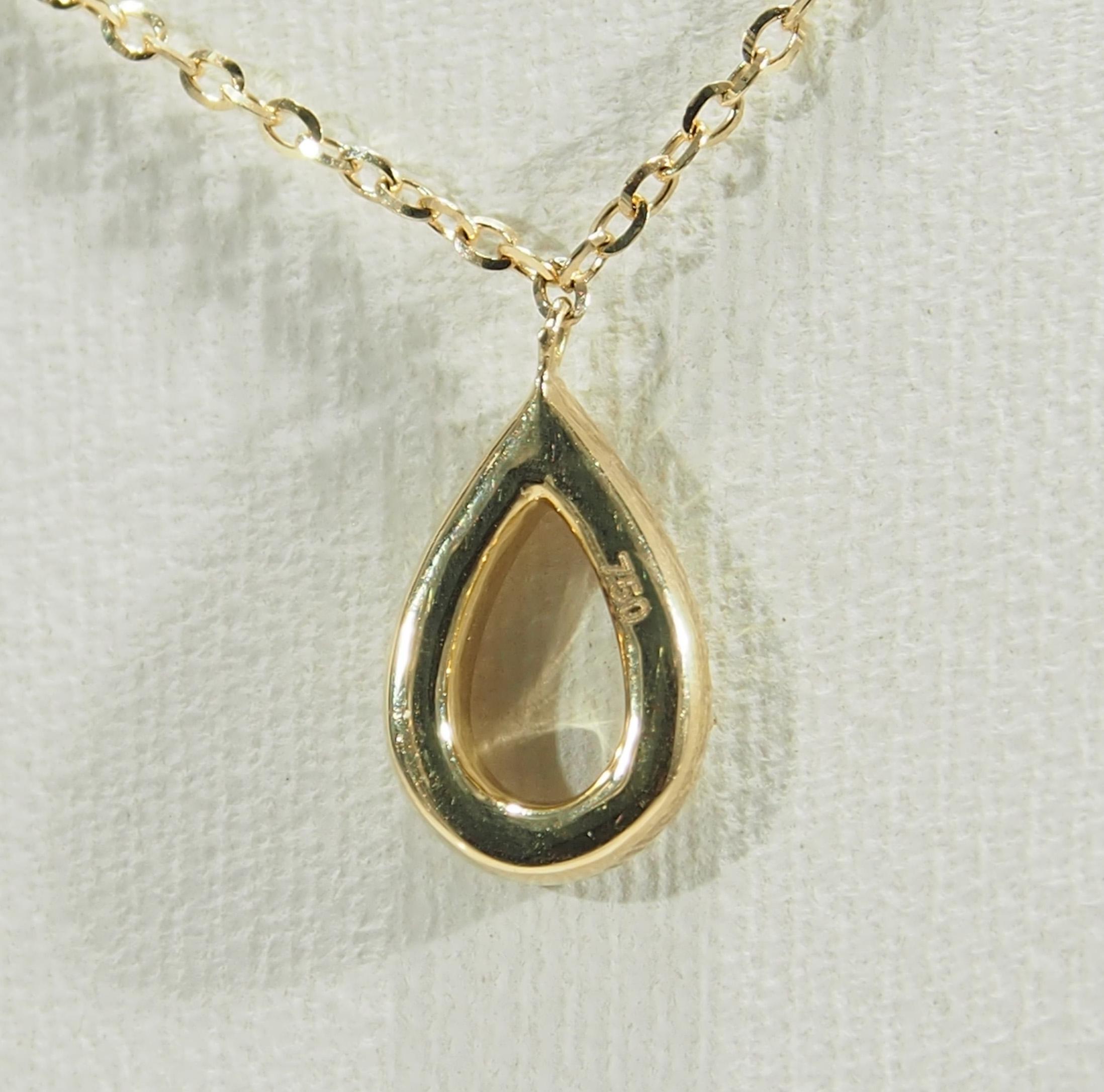 Women's or Men's 18 Karat Diamond Dangle Necklace Cluster Station Yellow Gold 0.42 Carat For Sale