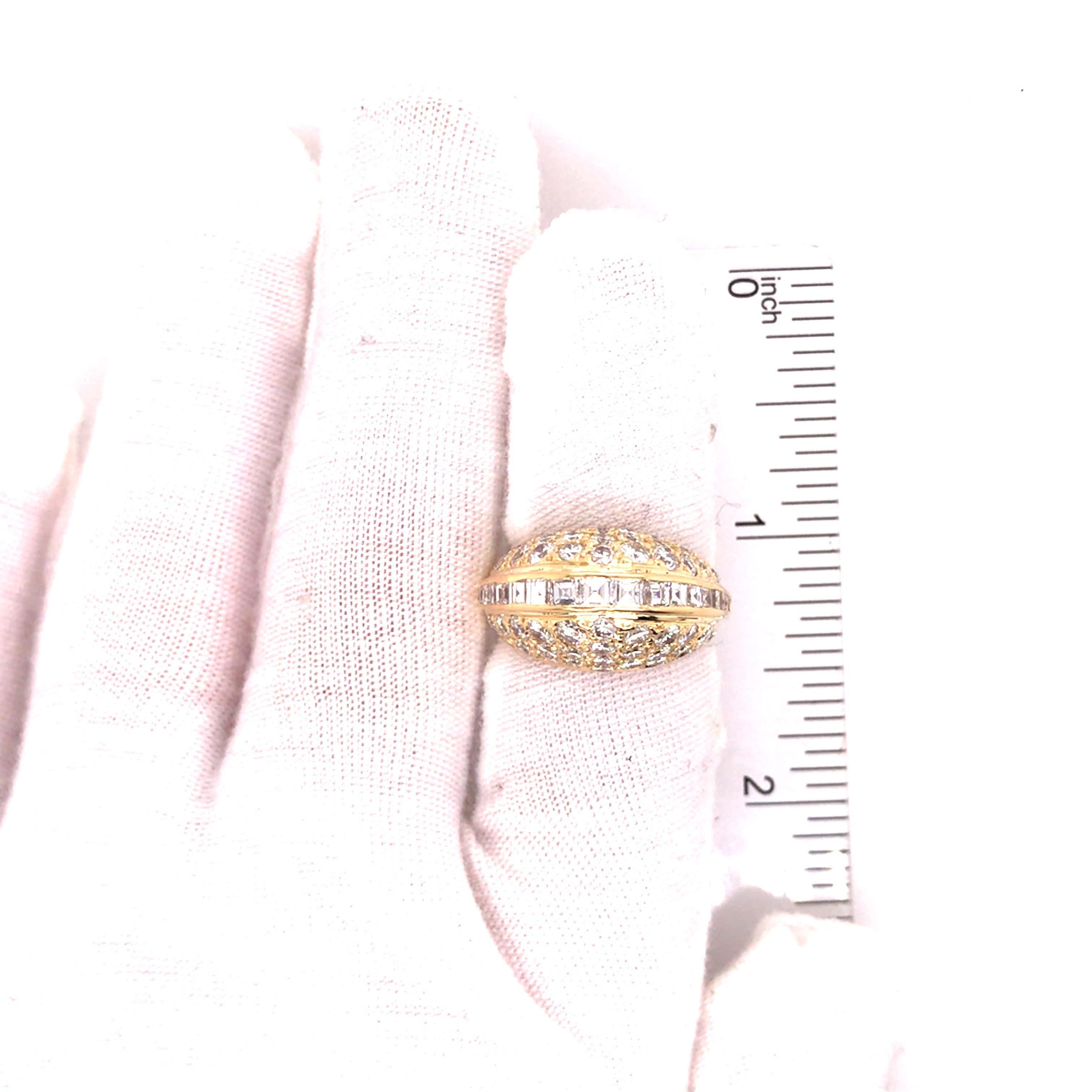 18K Diamond Dome Ring Yellow Gold For Sale 3