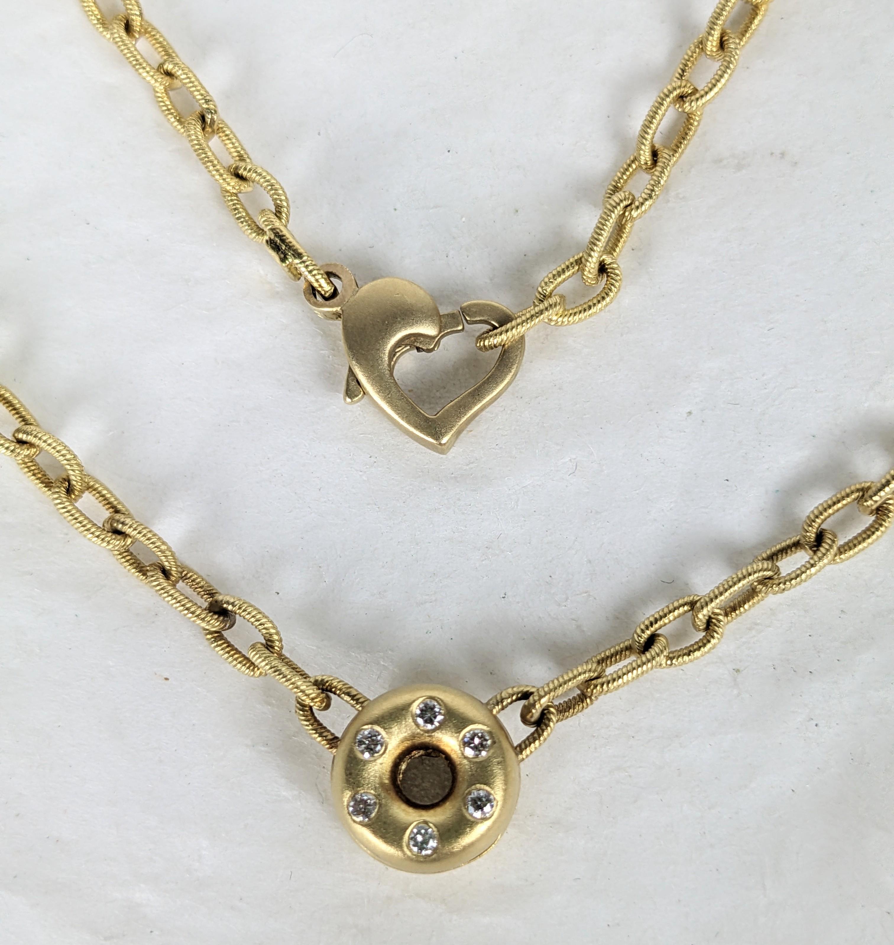 18K Diamond Donut Necklace In Excellent Condition For Sale In New York, NY