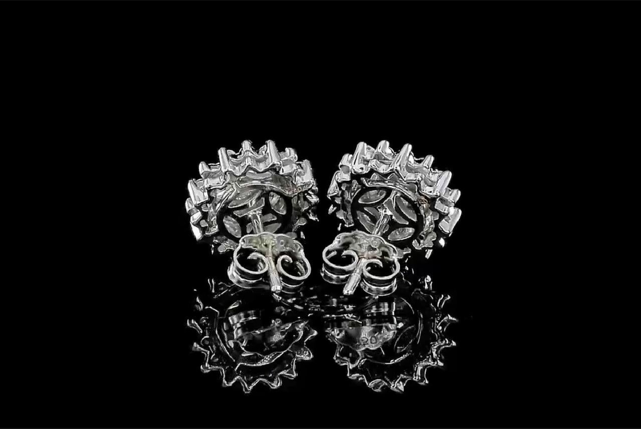 Women's or Men's 18K Diamond Earrings For Sale
