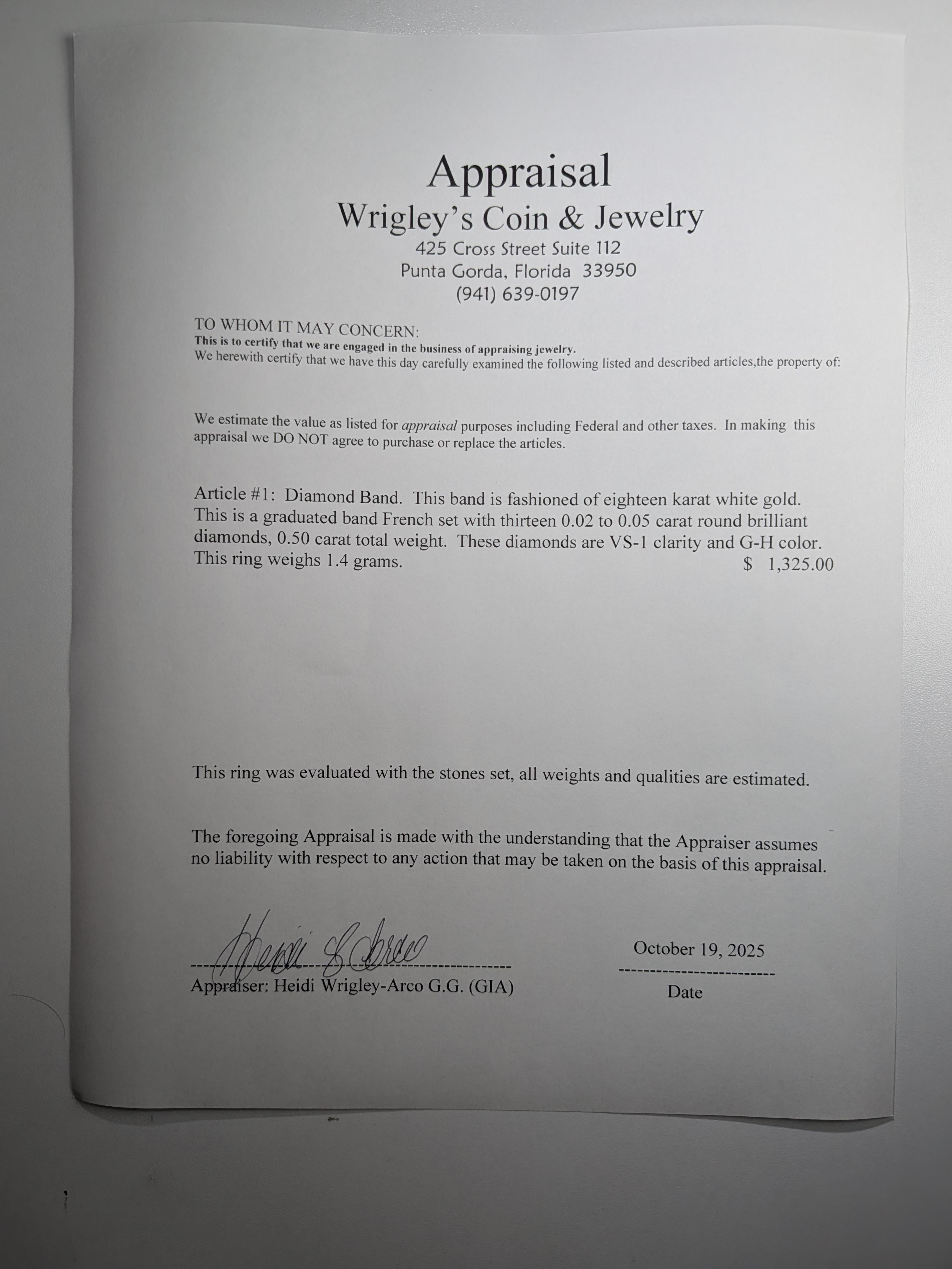 Anillo de eternidad de diamantes de 18k. Anillo de medio aniversario de oro blanco de 18k de 0,5 ctw. Moderno en venta