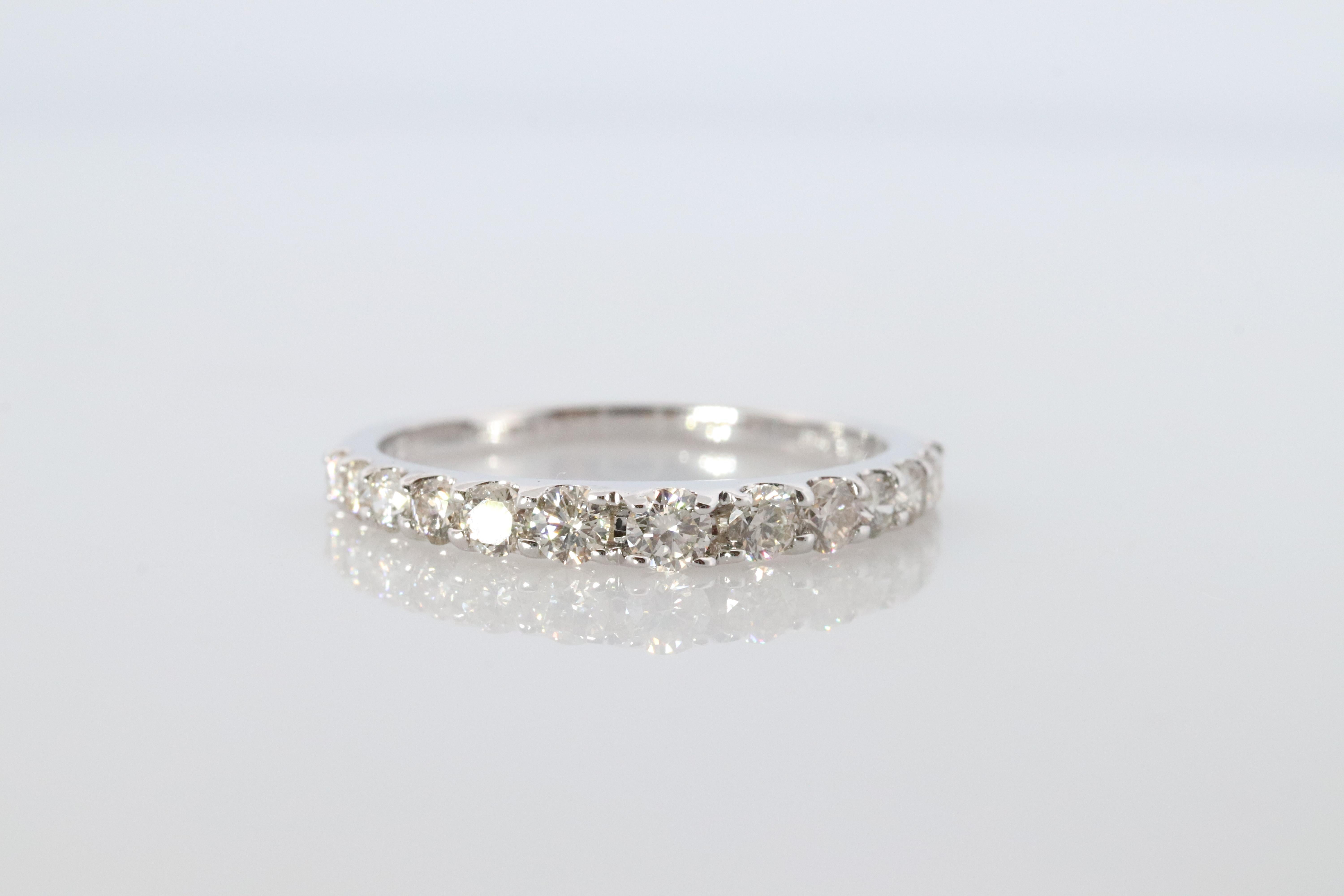 18k Diamond eternity band. 18k White Gold 0.5ctw half anniversary Ring. For Sale 2