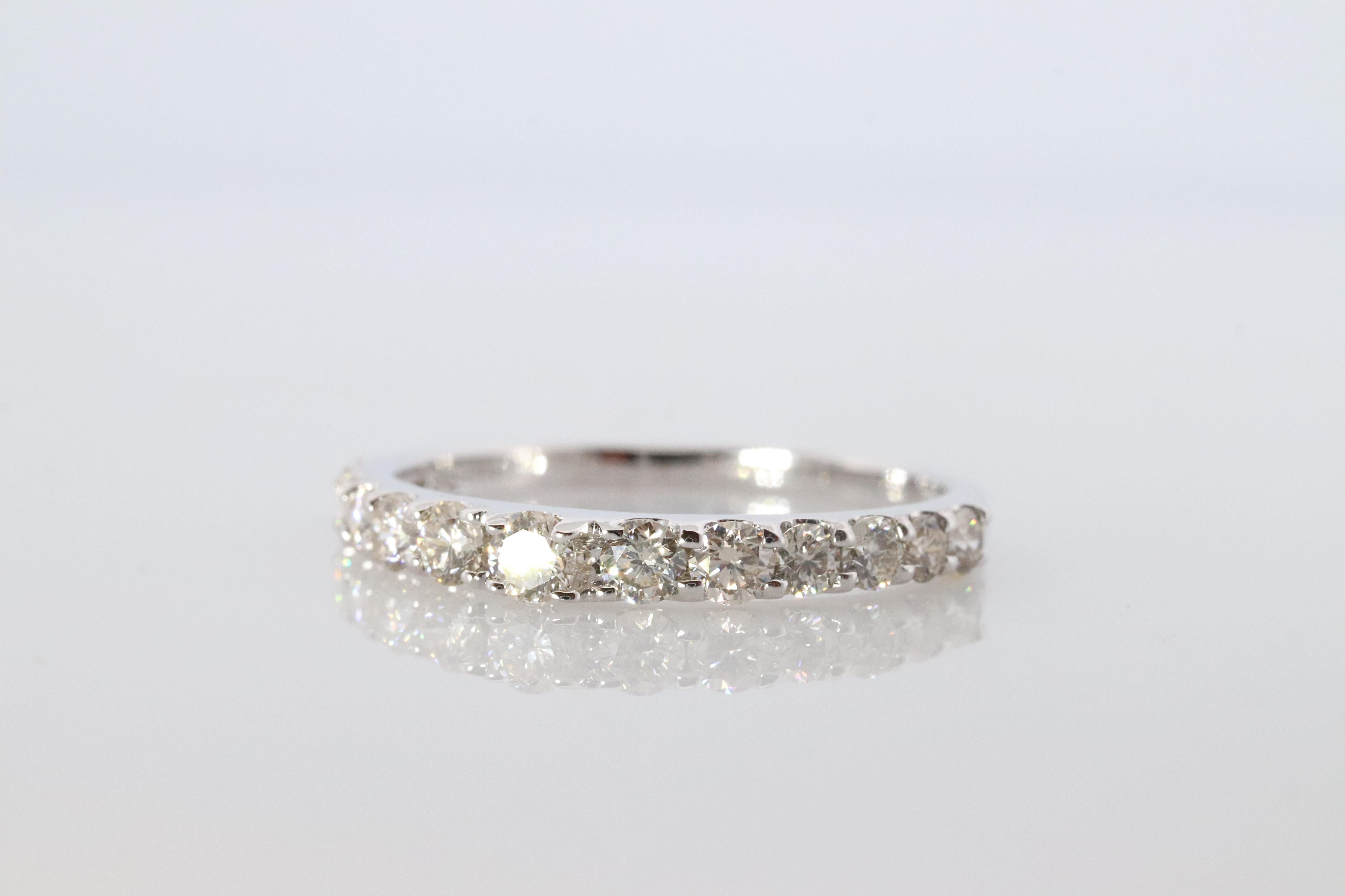 18k Diamond eternity band. 18k White Gold 0.5ctw half anniversary Ring. For Sale 3