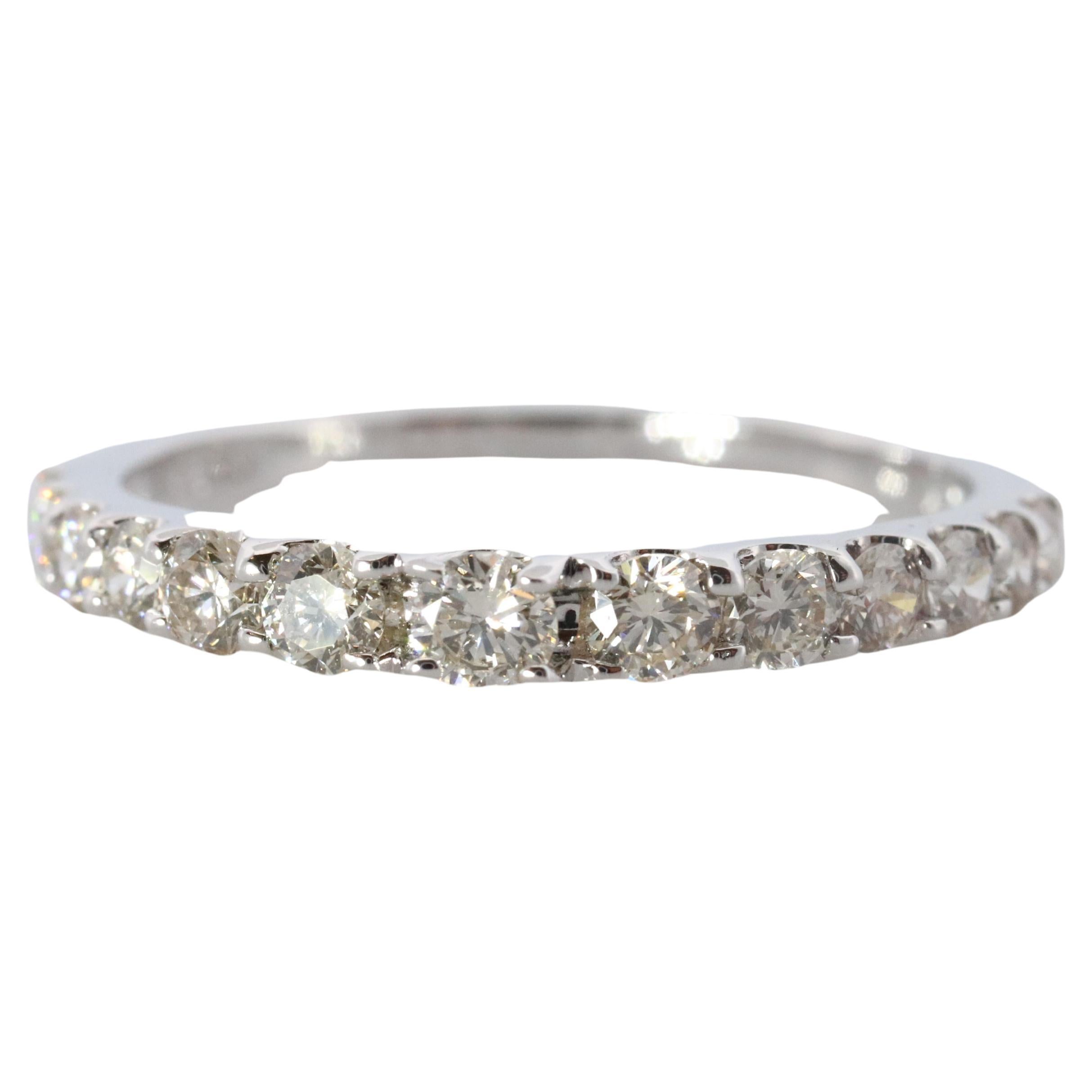 18k Diamond eternity band. 18k White Gold 0.5ctw half anniversary Ring.