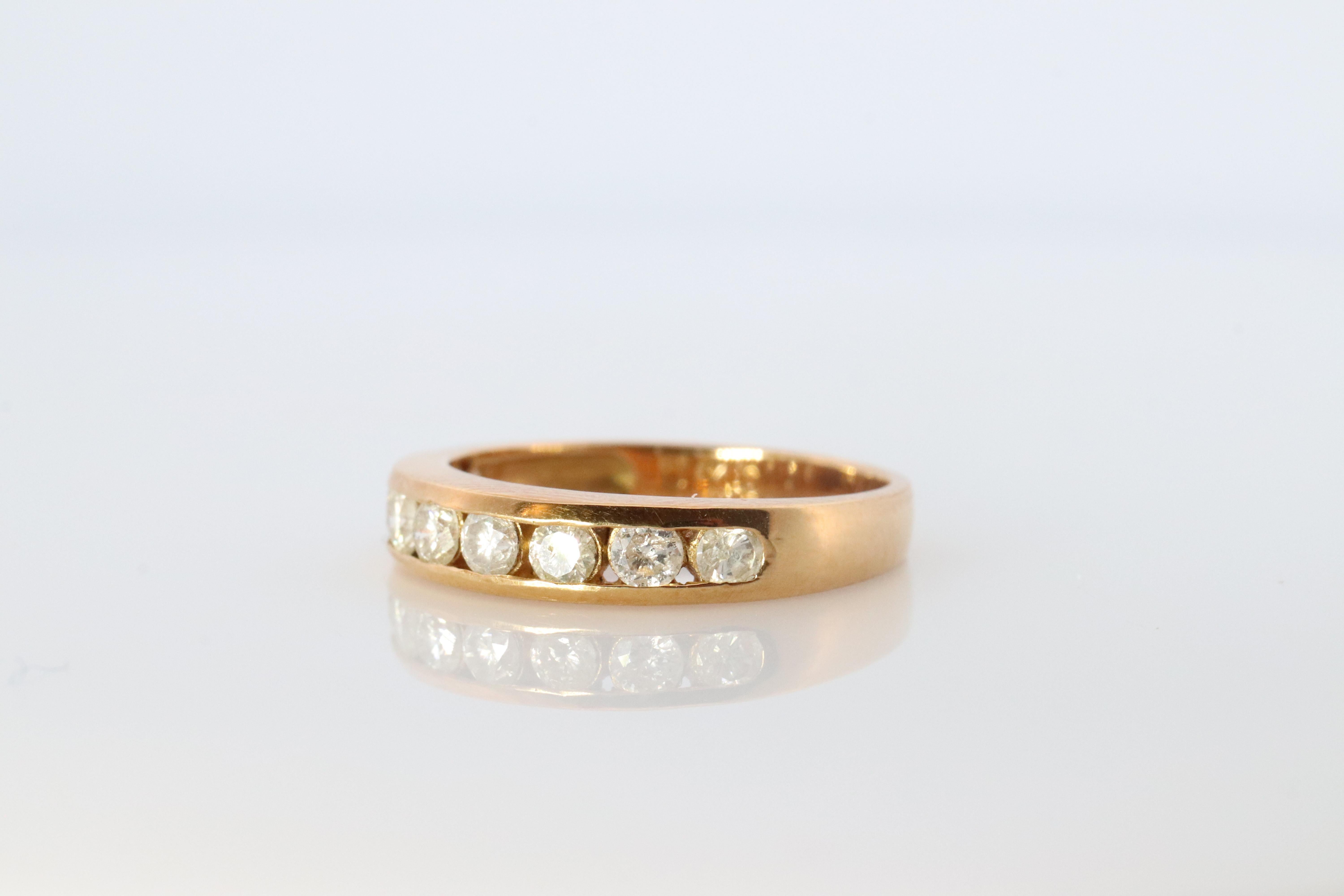 18k Diamant Ewigkeitsring. 18k Gelbgold Halb Jahrestag Unendlichkeit Ring im Zustand „Gut“ im Angebot in Port Charlotte, FL