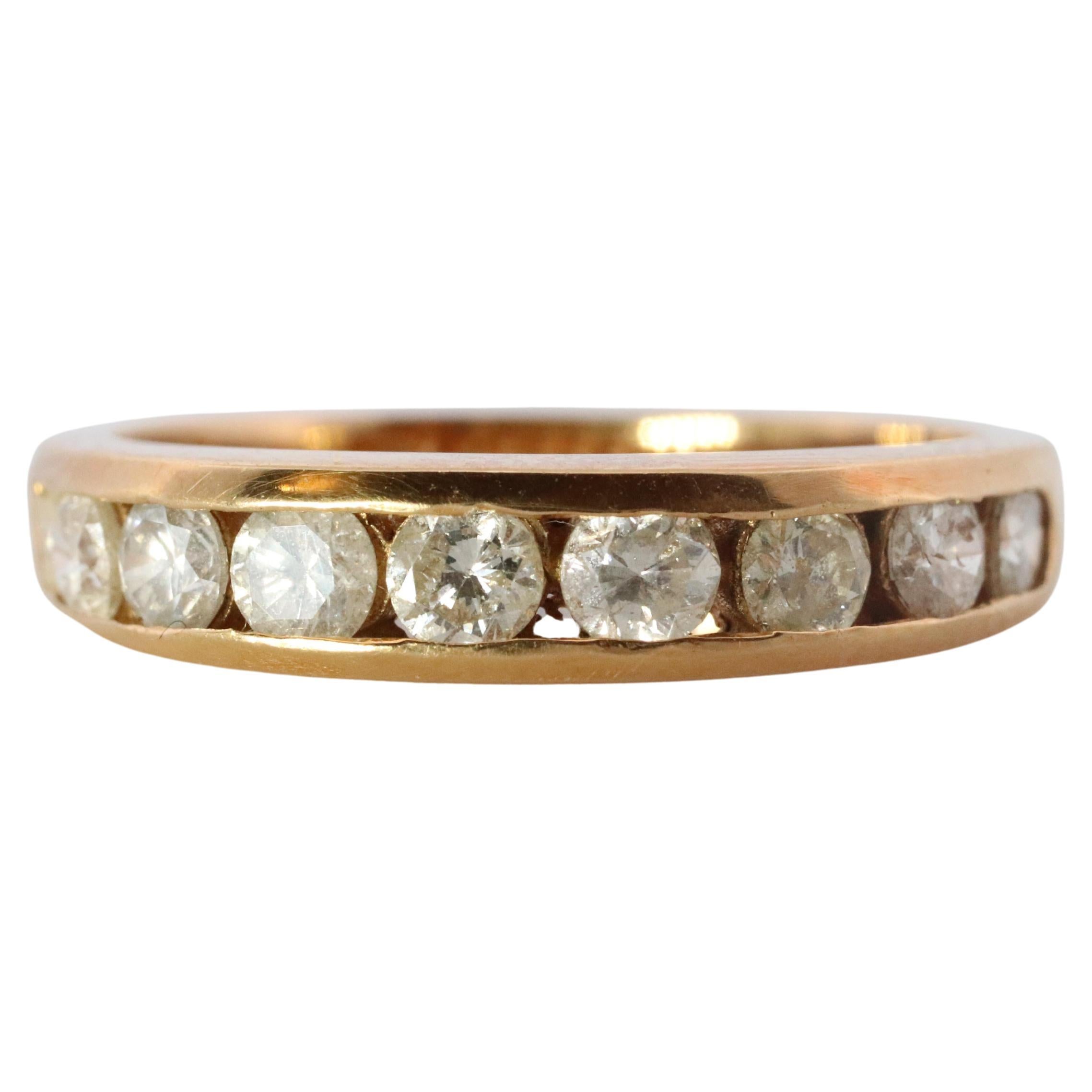 18k Diamant Ewigkeitsring. 18k Gelbgold Halb Jahrestag Unendlichkeit Ring
