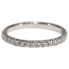 18 Karat Diamond Eternity Band White Gold Thin 0.34 Carat