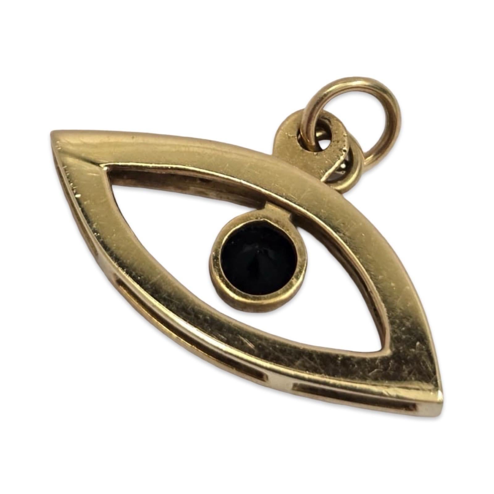 18K Diamond Evil Eye Anhänger mit beweglichen Zentrum - Luxe Schutz Charme für Damen oder Herren im Angebot