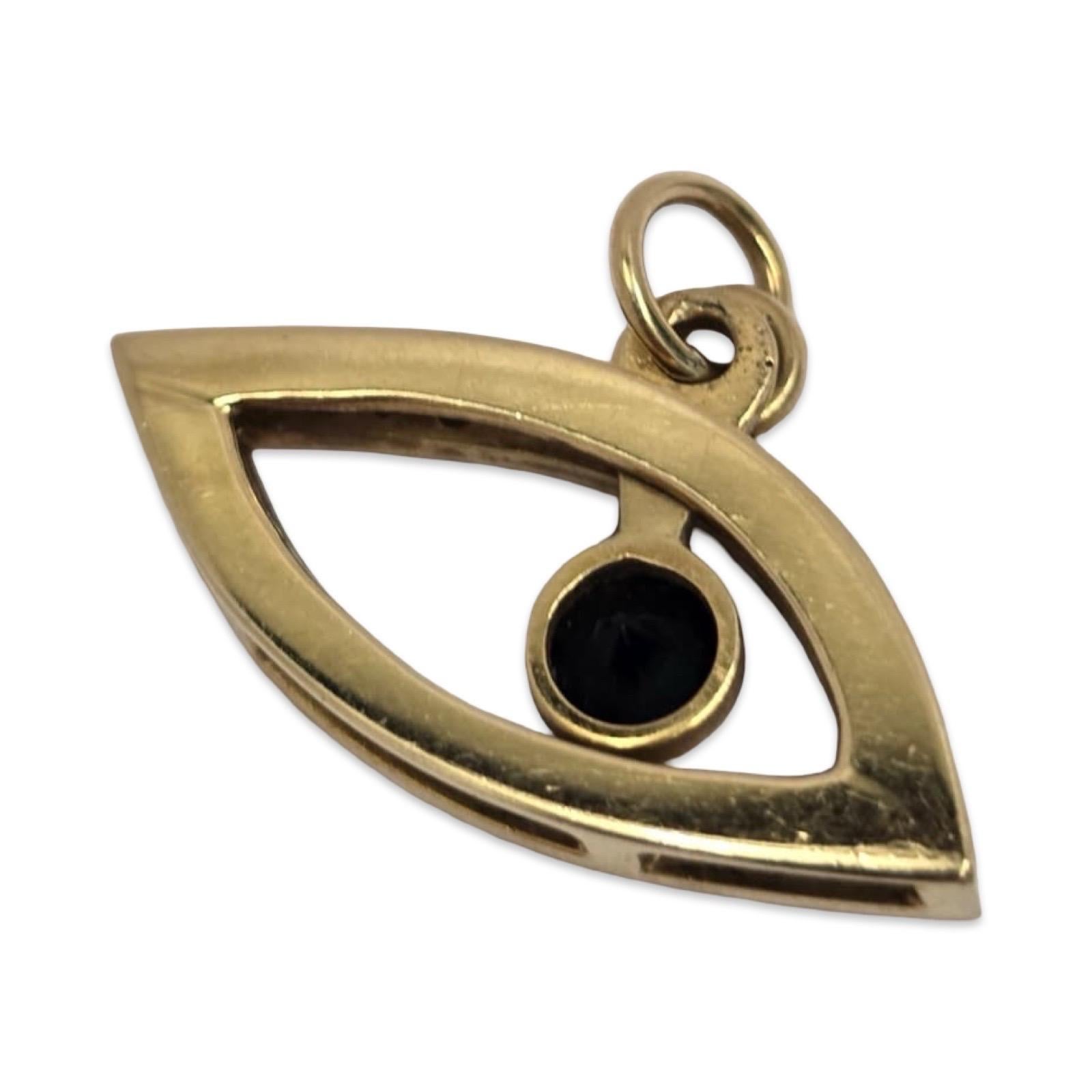 18K Diamond Evil Eye Anhänger mit beweglichen Zentrum - Luxe Schutz Charme im Angebot 1