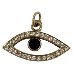 18K Diamond Evil Eye Pendant with Moving Center — Luxe Protection Charm