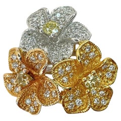 18k Diamant Ring mit Blumen