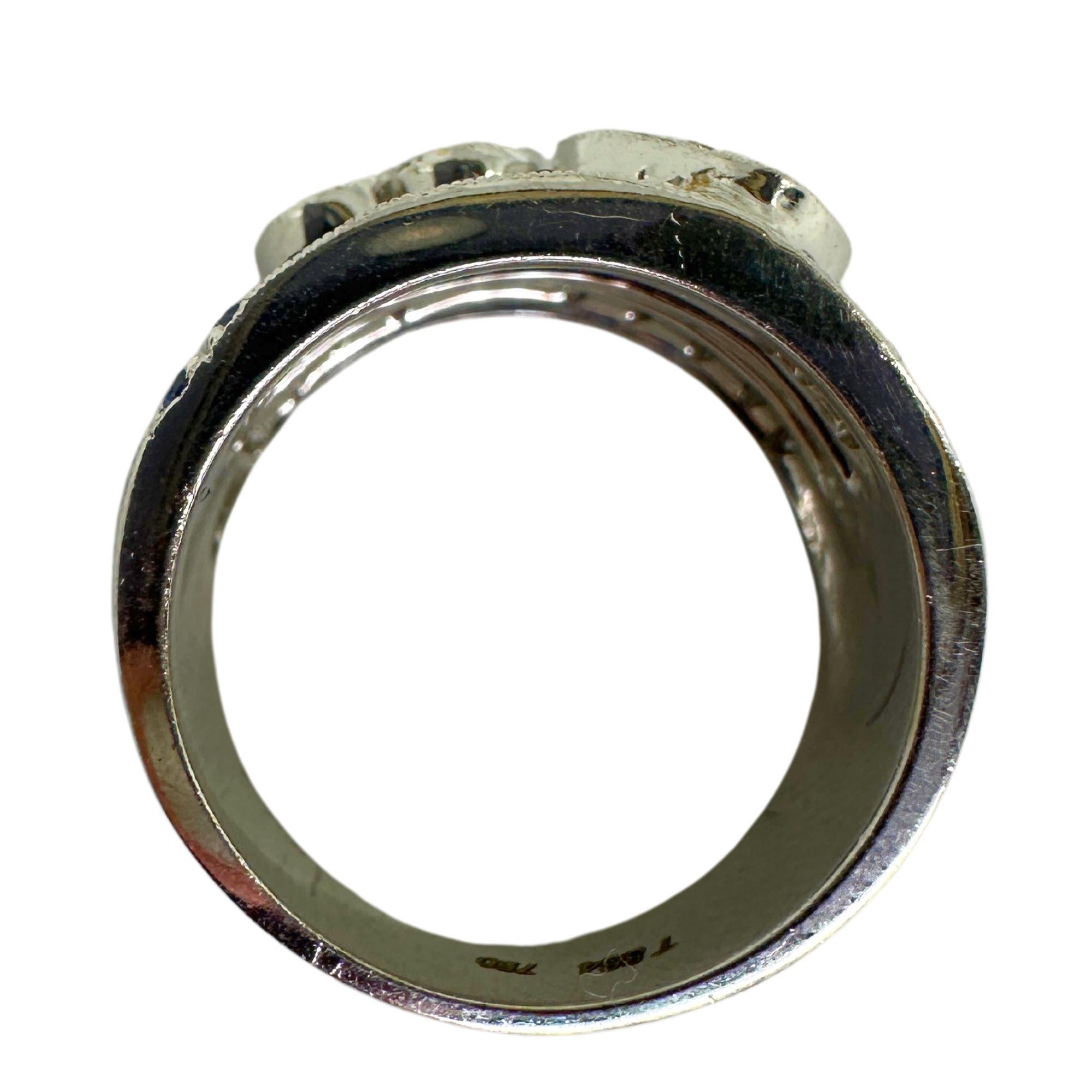 Anello con cuore di diamante e zaffiro 18k in vendita 2