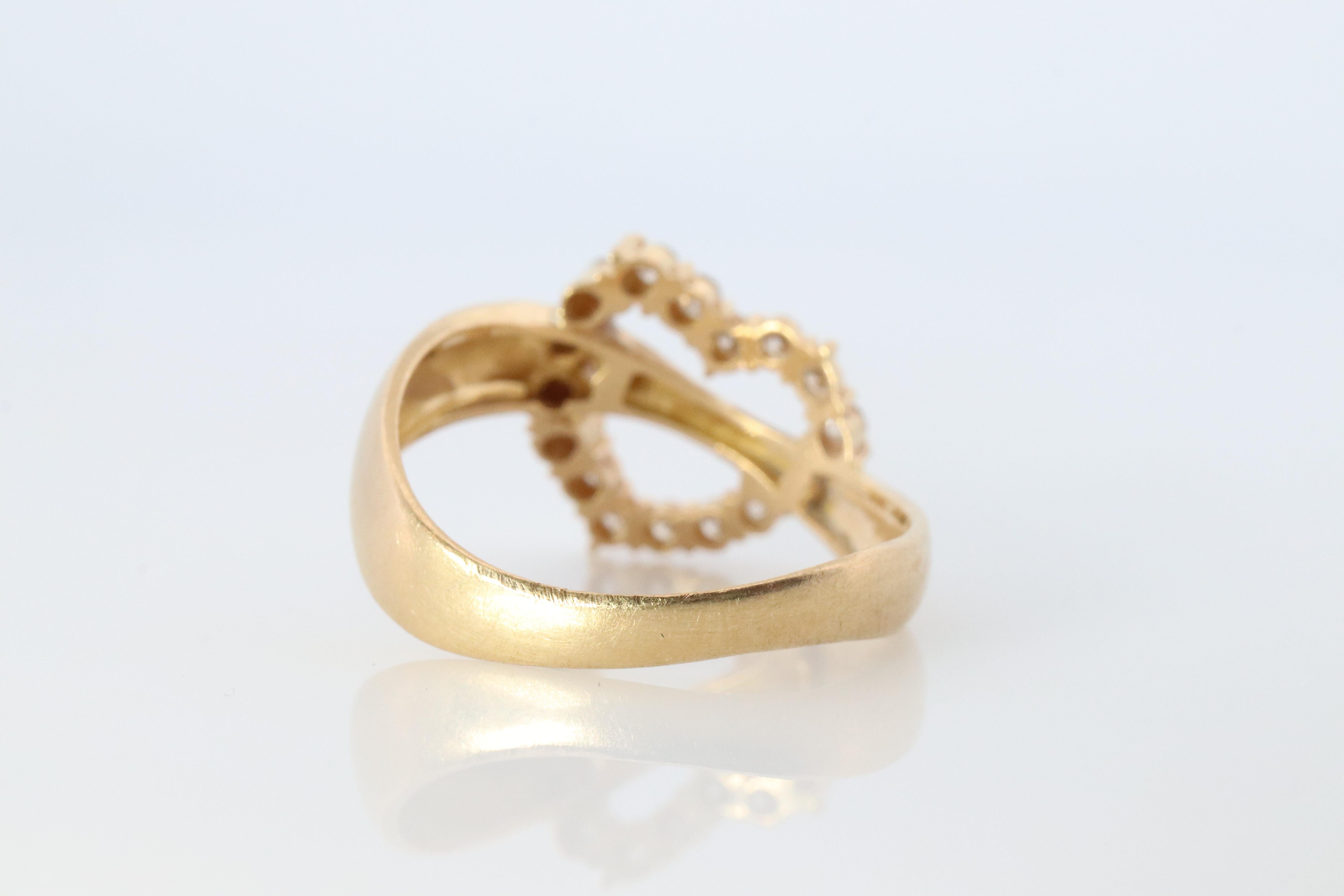 De las mujeres Anillo Corazón Diamante 18k. Anillo Amor Corazón Abierto de Oro Amarillo de 18k. en venta