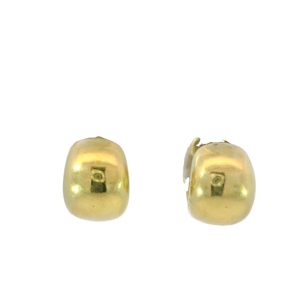 Moderne Boucles d'oreilles Huggie en or jaune 18 carats ~1.7ctw Diamants en vente