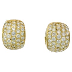 Boucles d'oreilles Huggie en or jaune 18 carats ~1.7ctw Diamants