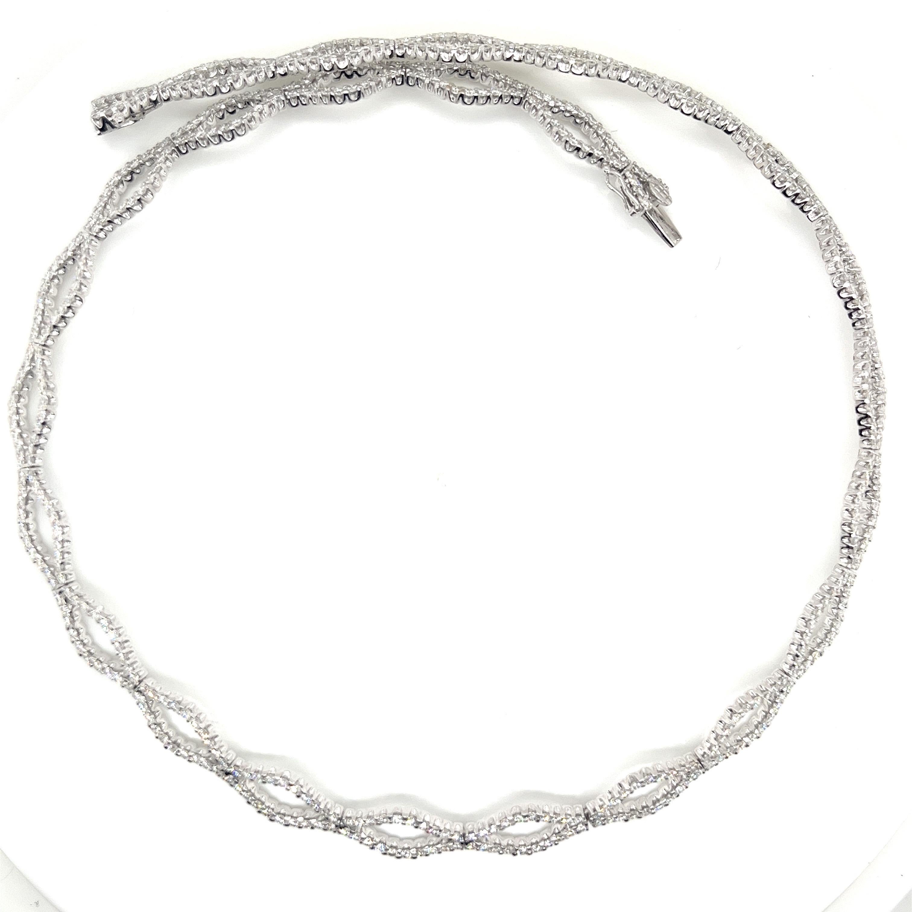 18K Diamant Unendlichkeit Halsband Halskette im Angebot 3