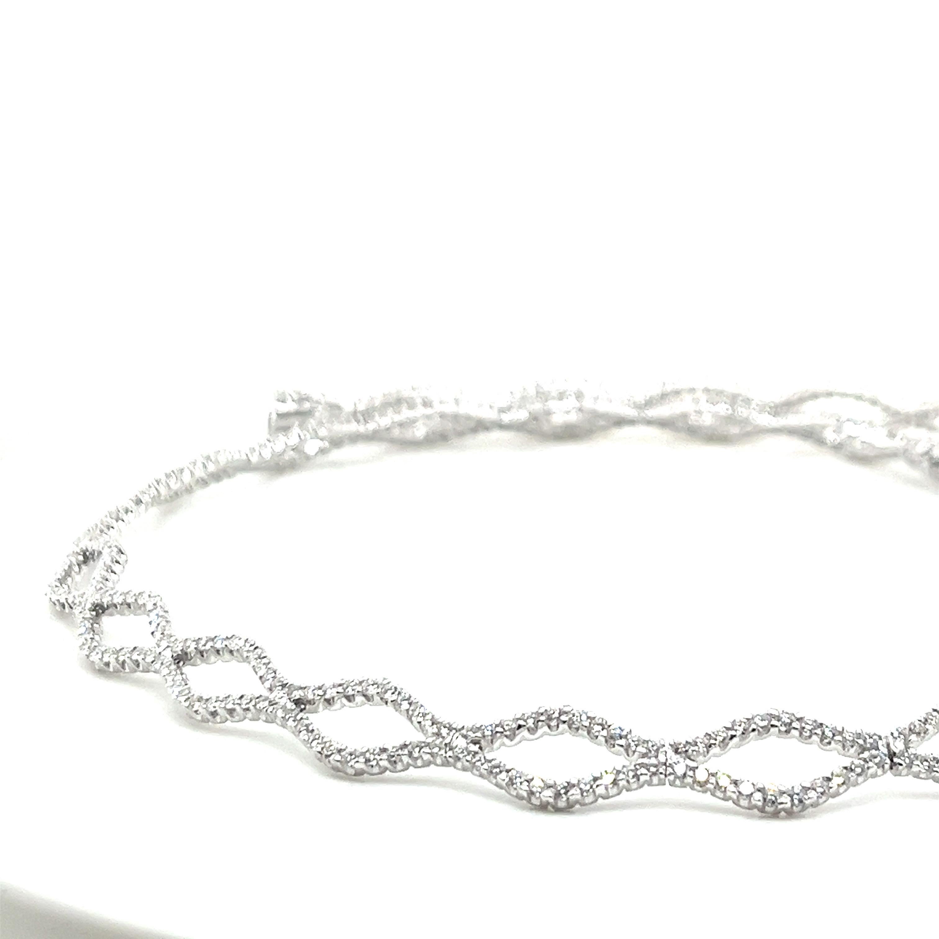 18K Diamant Unendlichkeit Halsband Halskette im Angebot 4