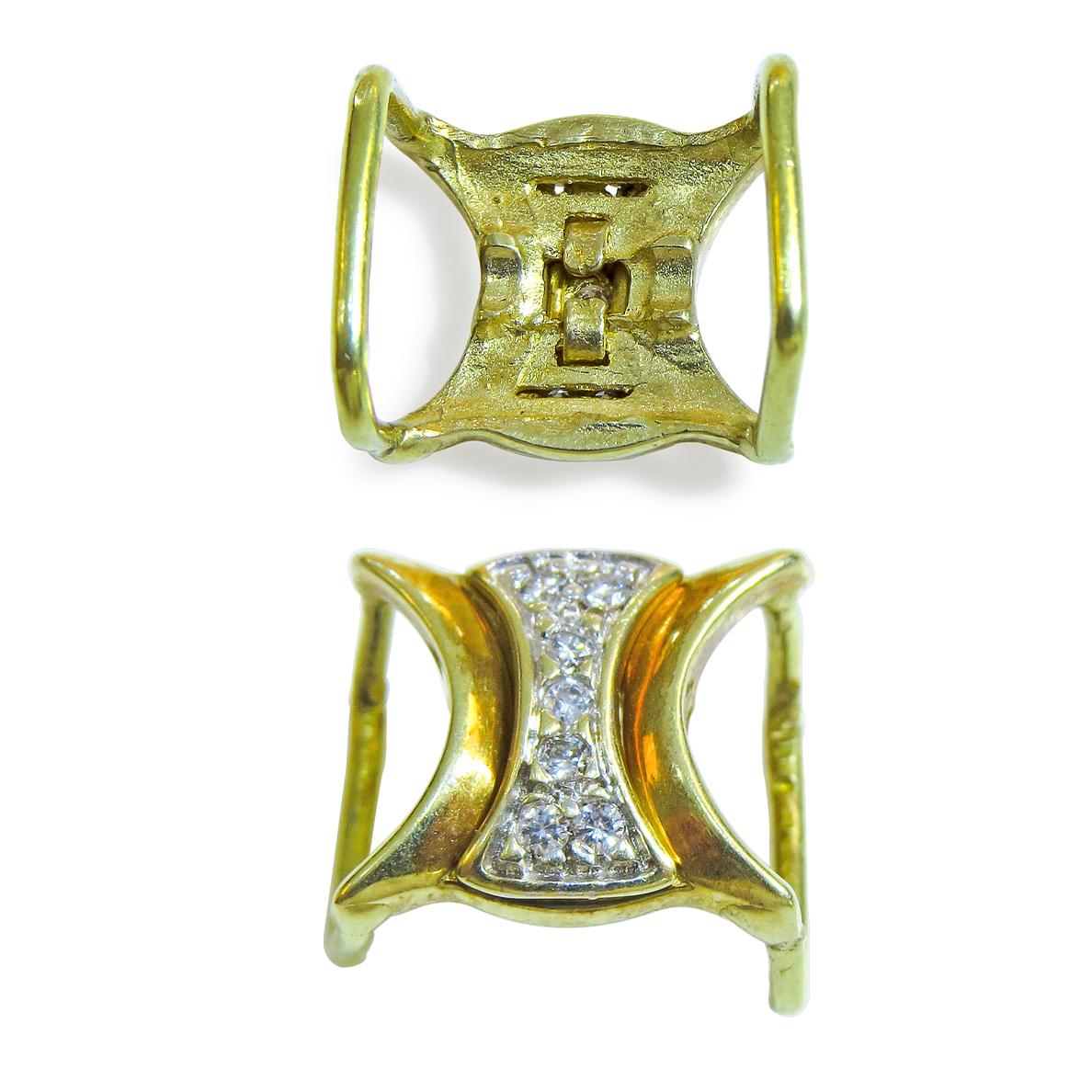 18K Yellow Gold 
Weight= 2.1 gr 
Diamond= 0.8 Ct total 
Year= 1980 