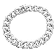 18 Karat Diamond Link Bracelet 41.7 Grams