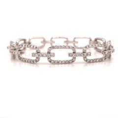 Pulsera de eslabones con diamantes de oro blanco de 18 quilates