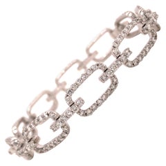 Pulsera de eslabones con diamantes de oro blanco de 18 quilates