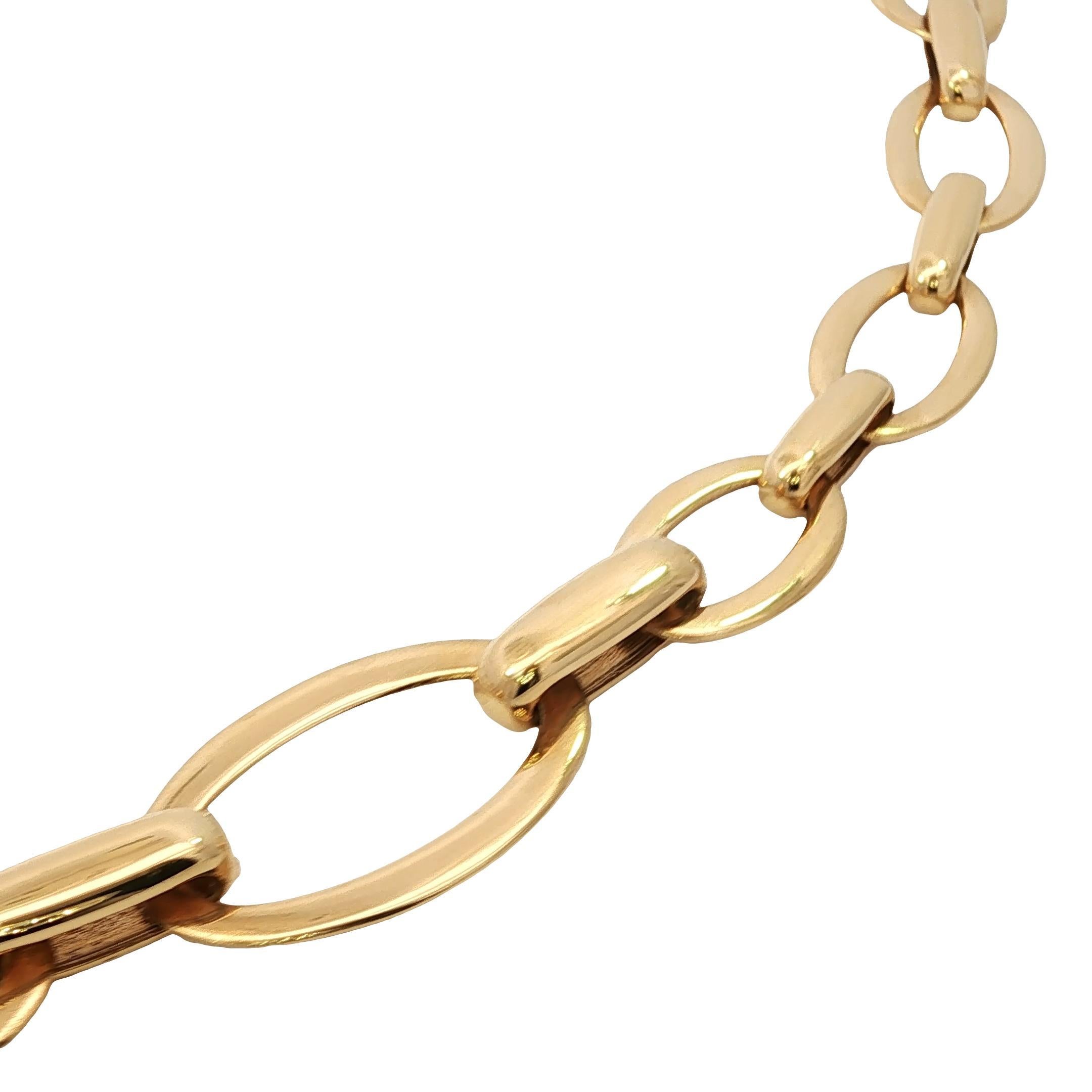 Women's 18K Diamond Link Necklace Graduated Oval Link 17.5