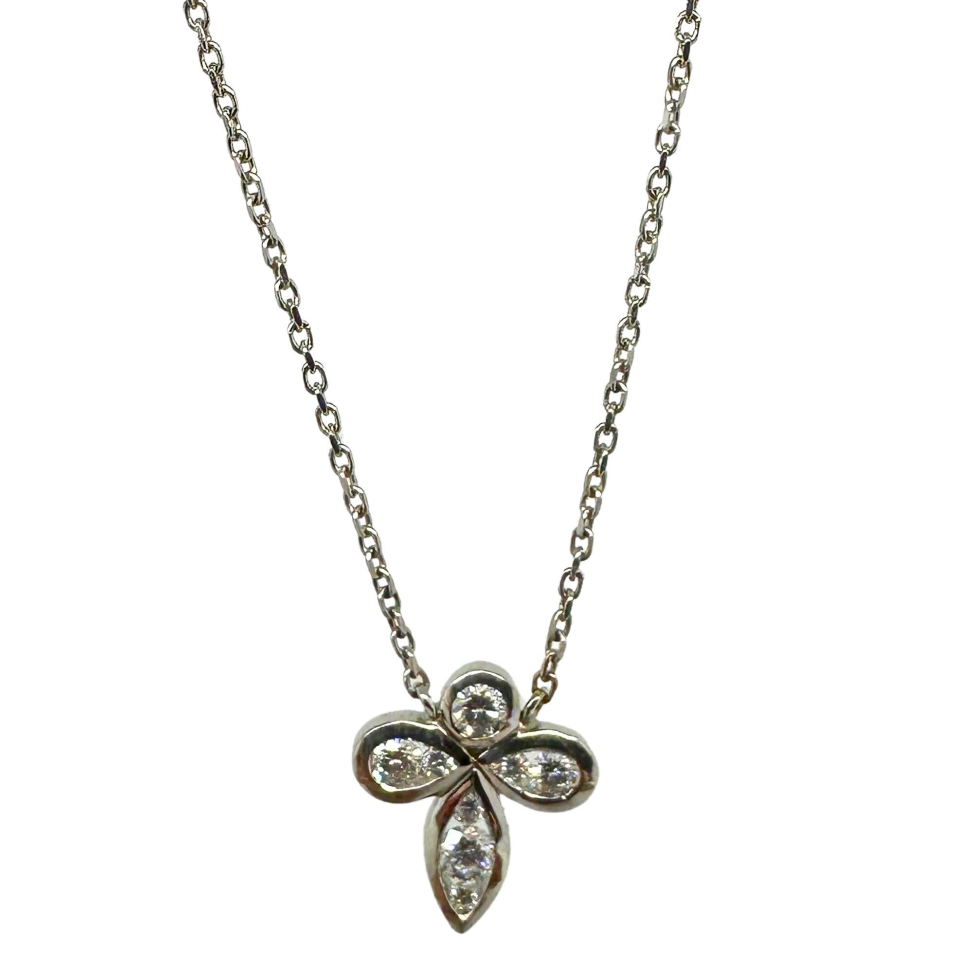 Taille ronde Collier de diamants 18k en vente