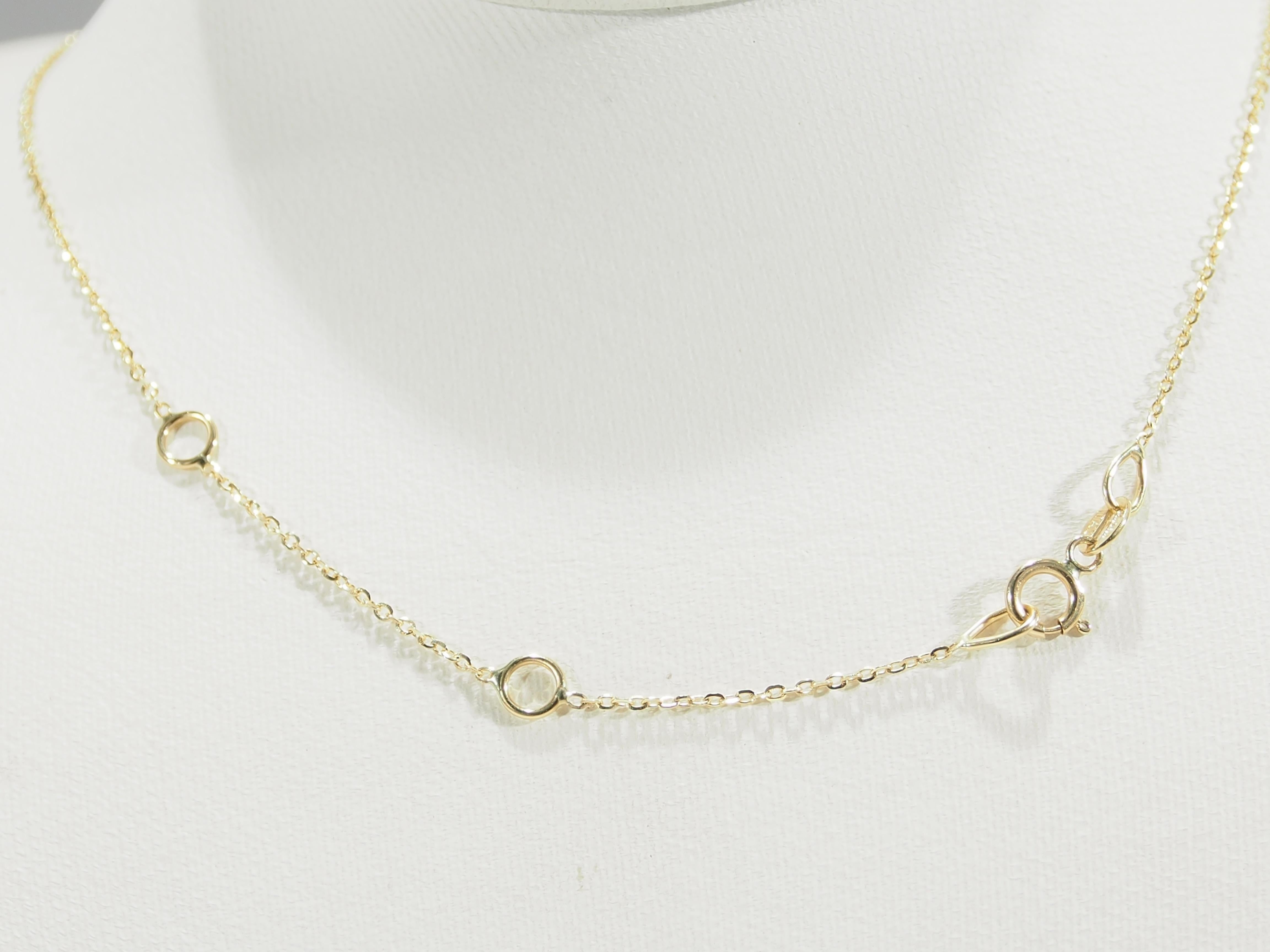 18 Karat Diamond Necklace Yellow Gold Marquise Shape Geometric 0.41 Carat For Sale 1