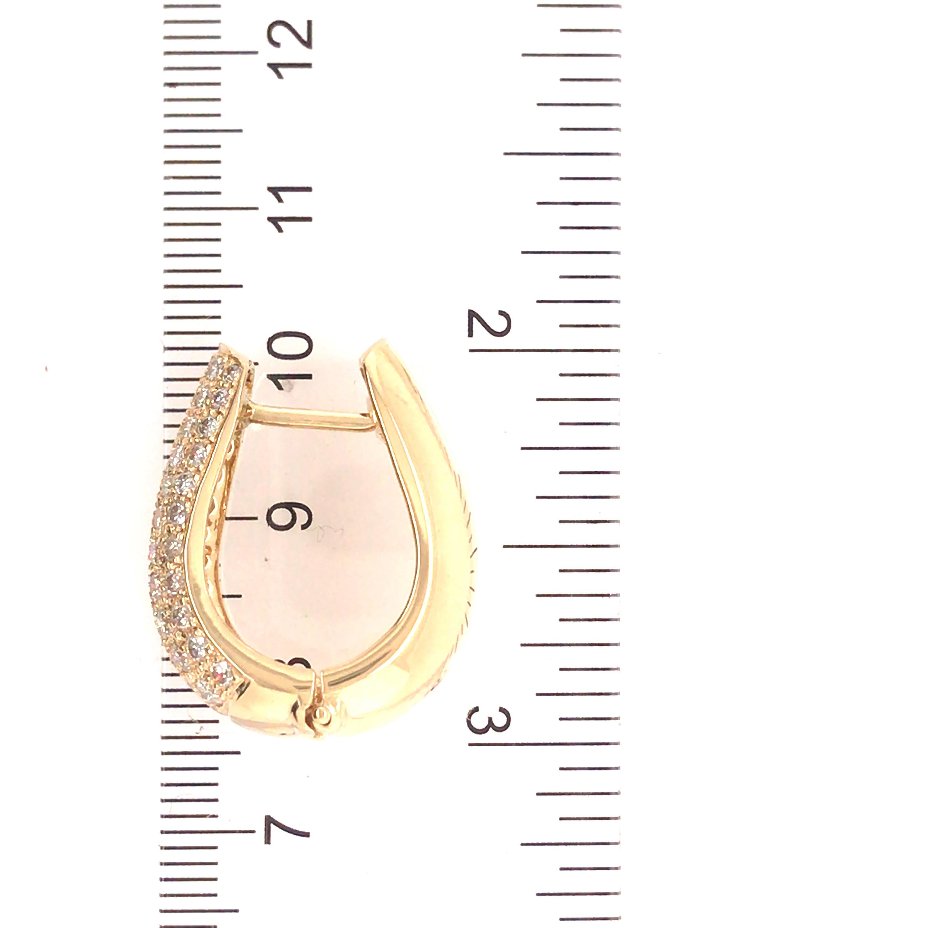 18 Karat Diamond Oval Huggie Earrings Yellow Gold For Sale 4