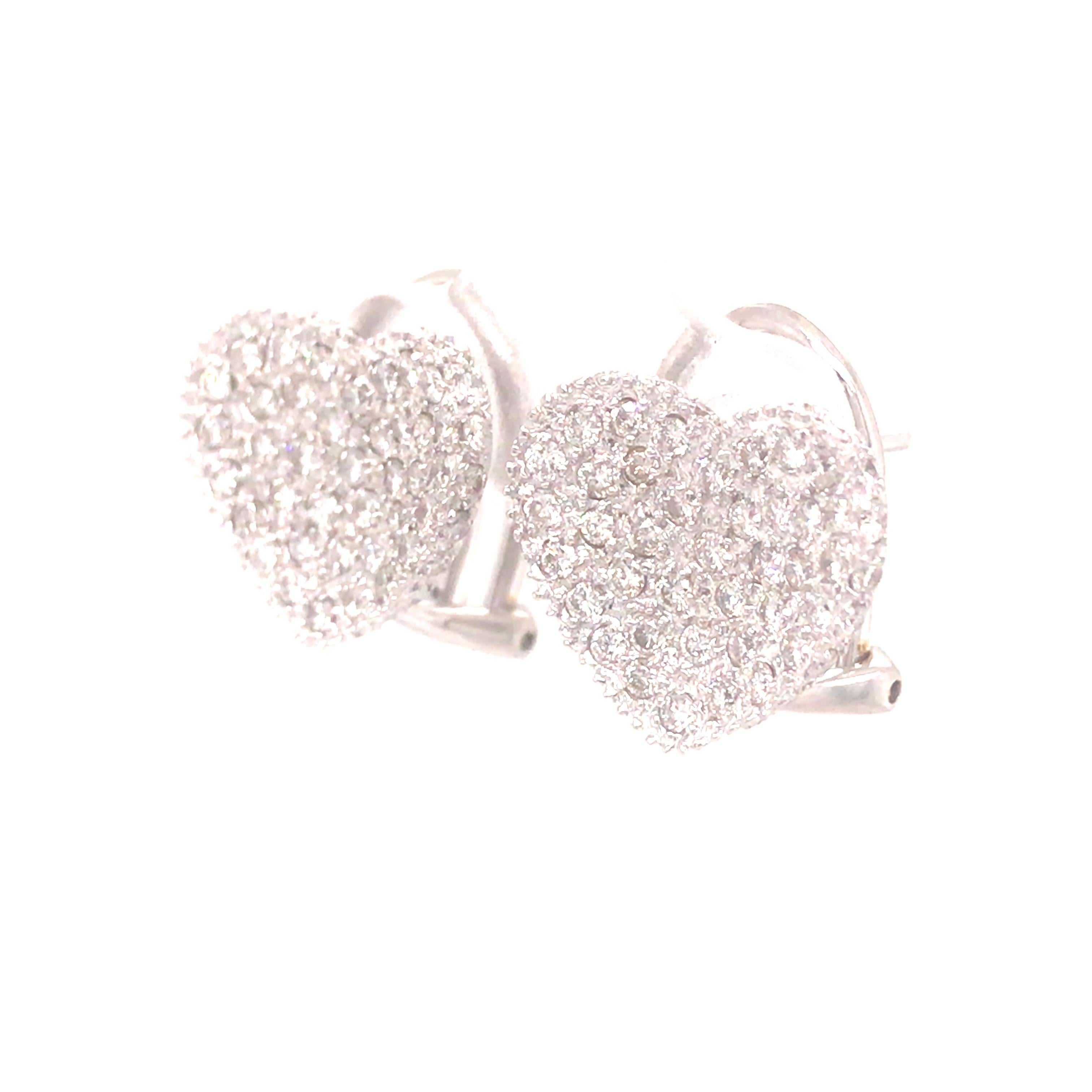 pave diamond heart earrings