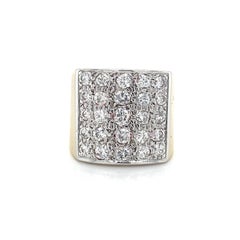 18k Diamond Pave Signet Ring Two-Tone Gold
