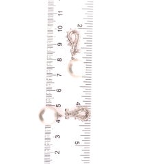 18K Diamond Pearl Drop Earrings White Gold