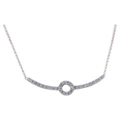 18k Diamant-Anhänger Halskette Frauen 16in Weißgold zierlich Pavé Modern