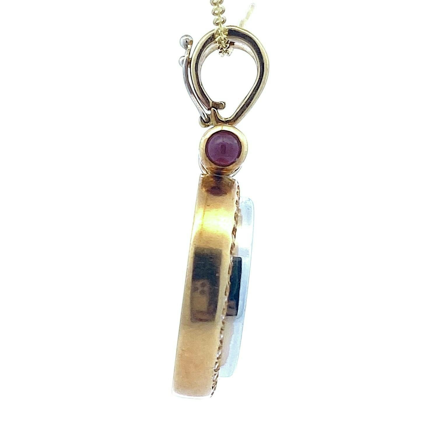 18K Diamond & Ruby Pendant Enhancer with Leo I Gold Solidus Coin 1