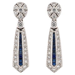 18k Diamond & Sapphire Earrings