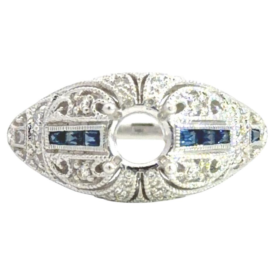 Bague à monture saphir et diamant 18k