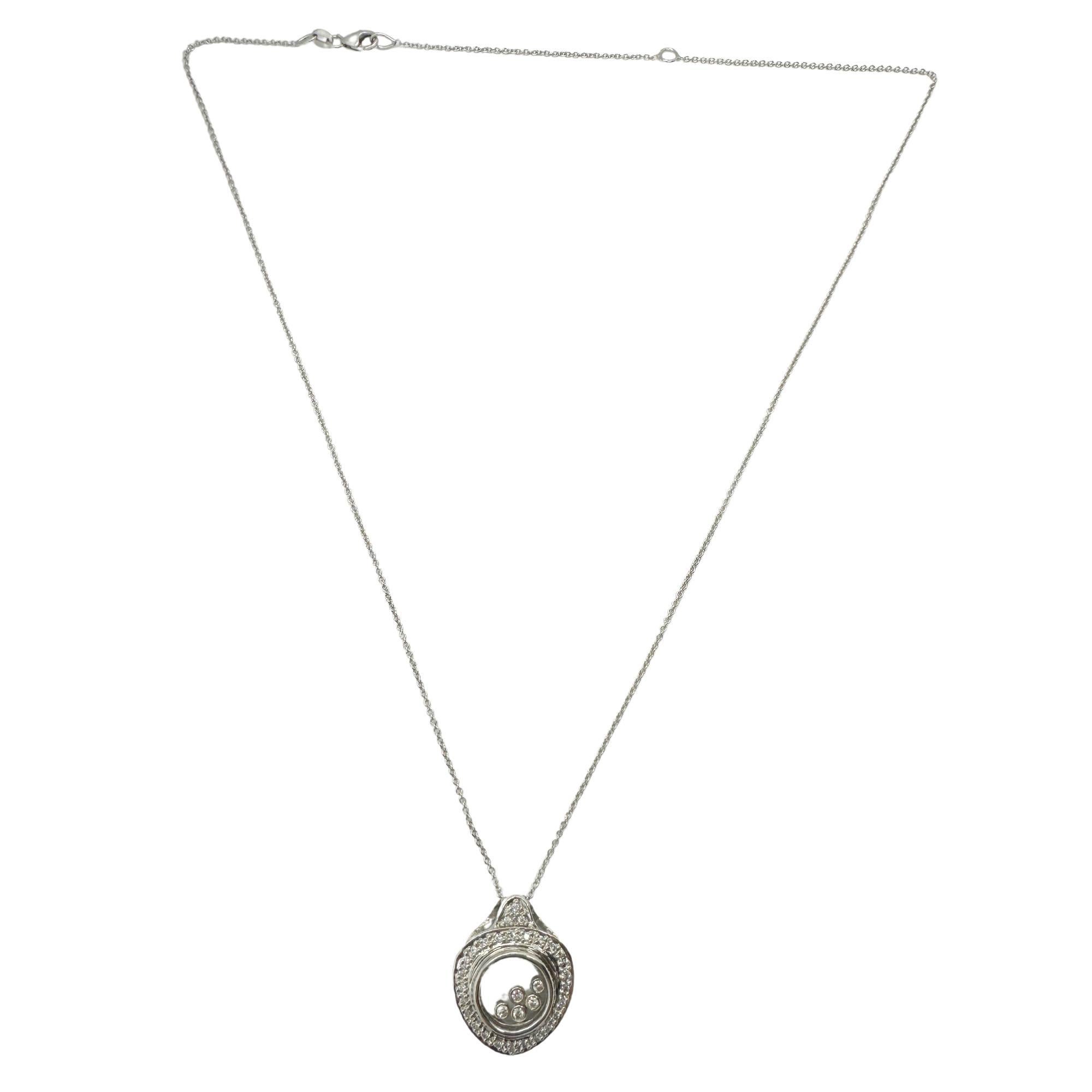 Women's 18k Diamond Shaker Locket Pendant Necklace For Sale