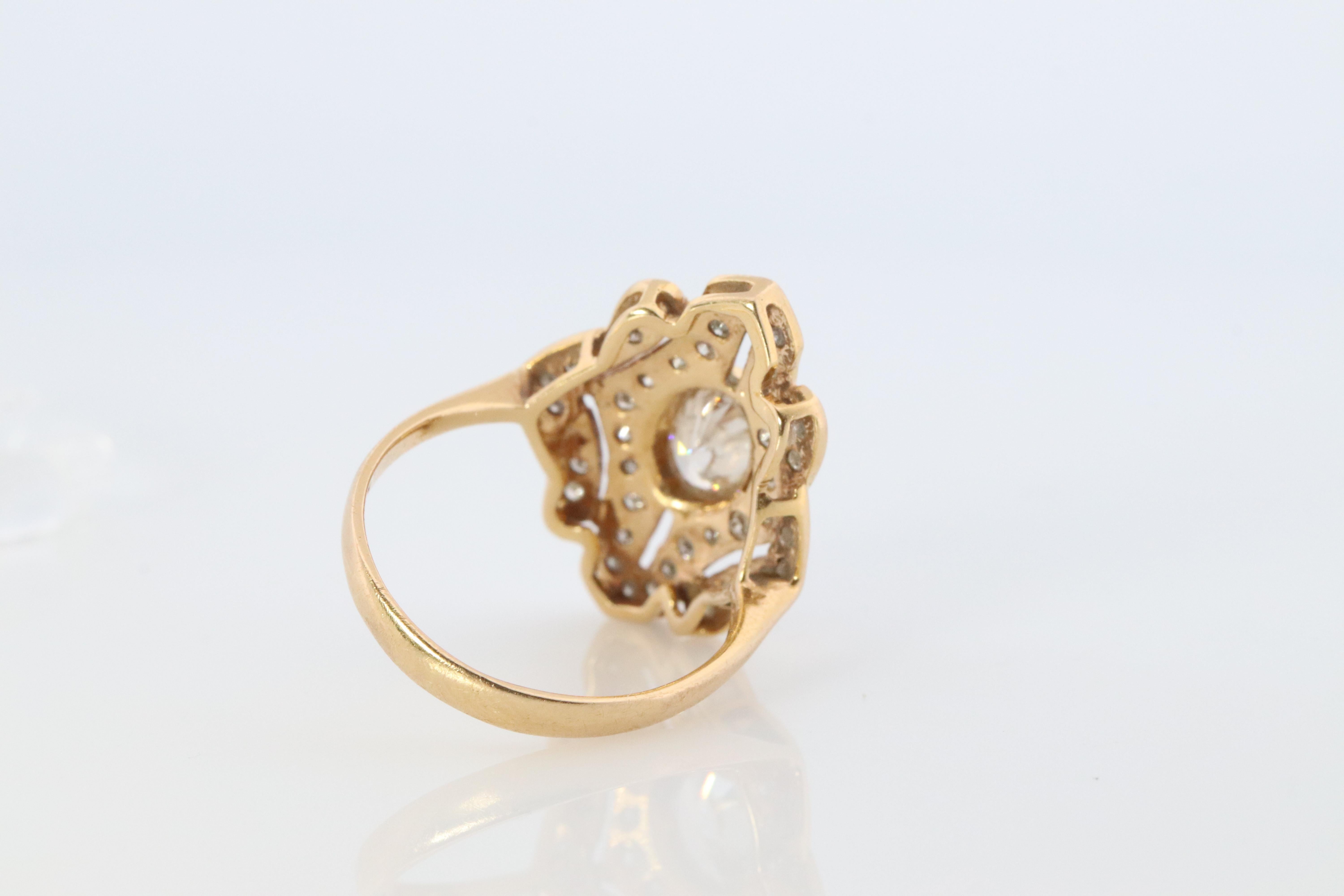 18 Karat Diamant-Schildkrötenring aus 18 Karat Gelbgold mit Diamanten und filigranem, offenem Design. im Zustand „Gut“ im Angebot in Port Charlotte, FL