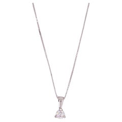 Diamond Solitaire .20 Carat 18K White Gold Necklace Color G Clarity VS (LV)