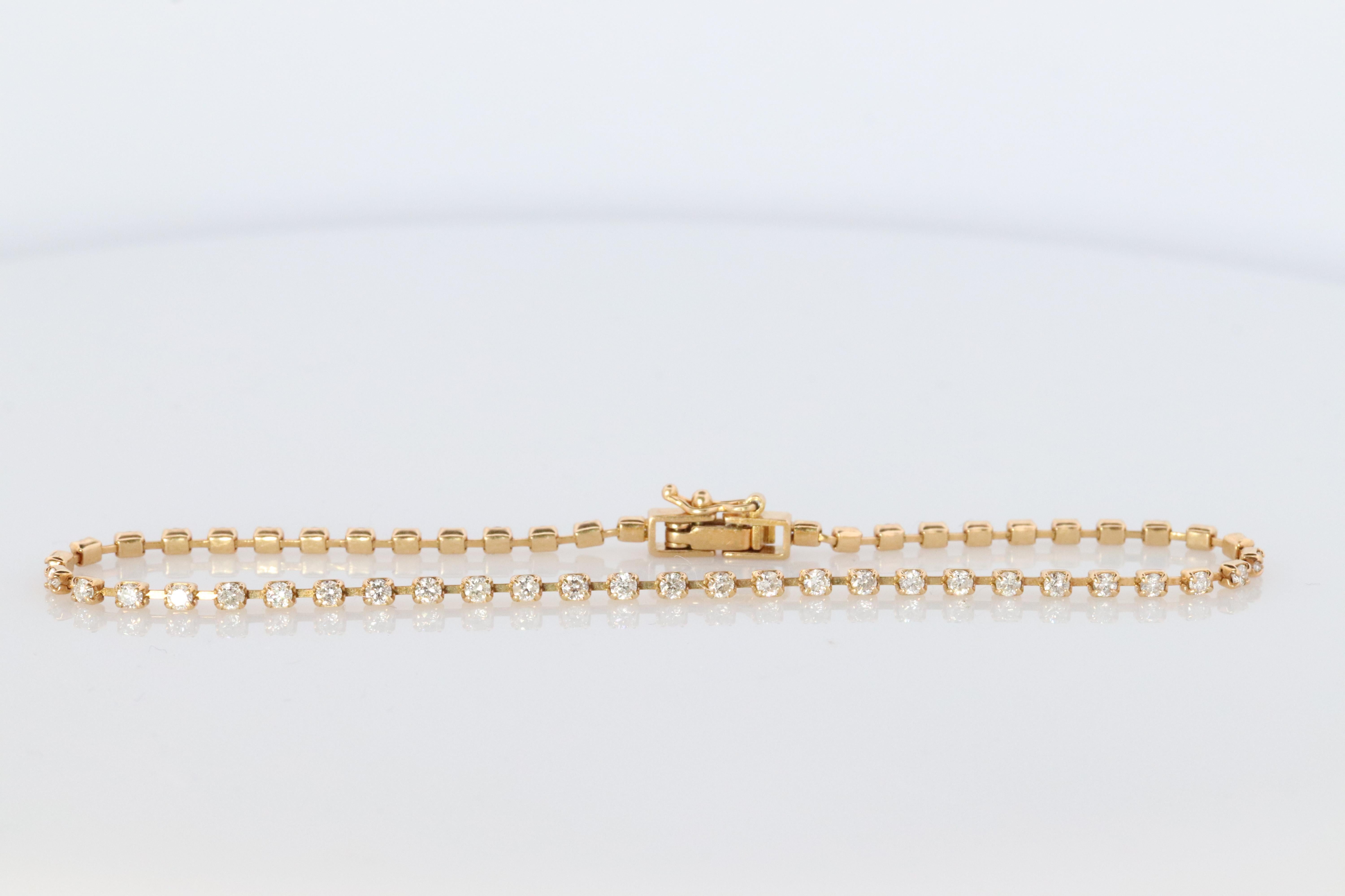18k Diamant-Tennisarmband. 18k rundes Diamant-Tennisarmband. 1CTW 1
