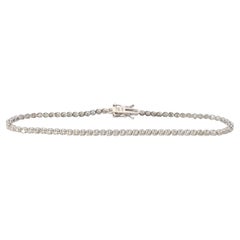 Bracciale tennis con diamanti 18k. Bracciale tennis con diamanti rotondi in oro bianco 18 carati. 1CTW