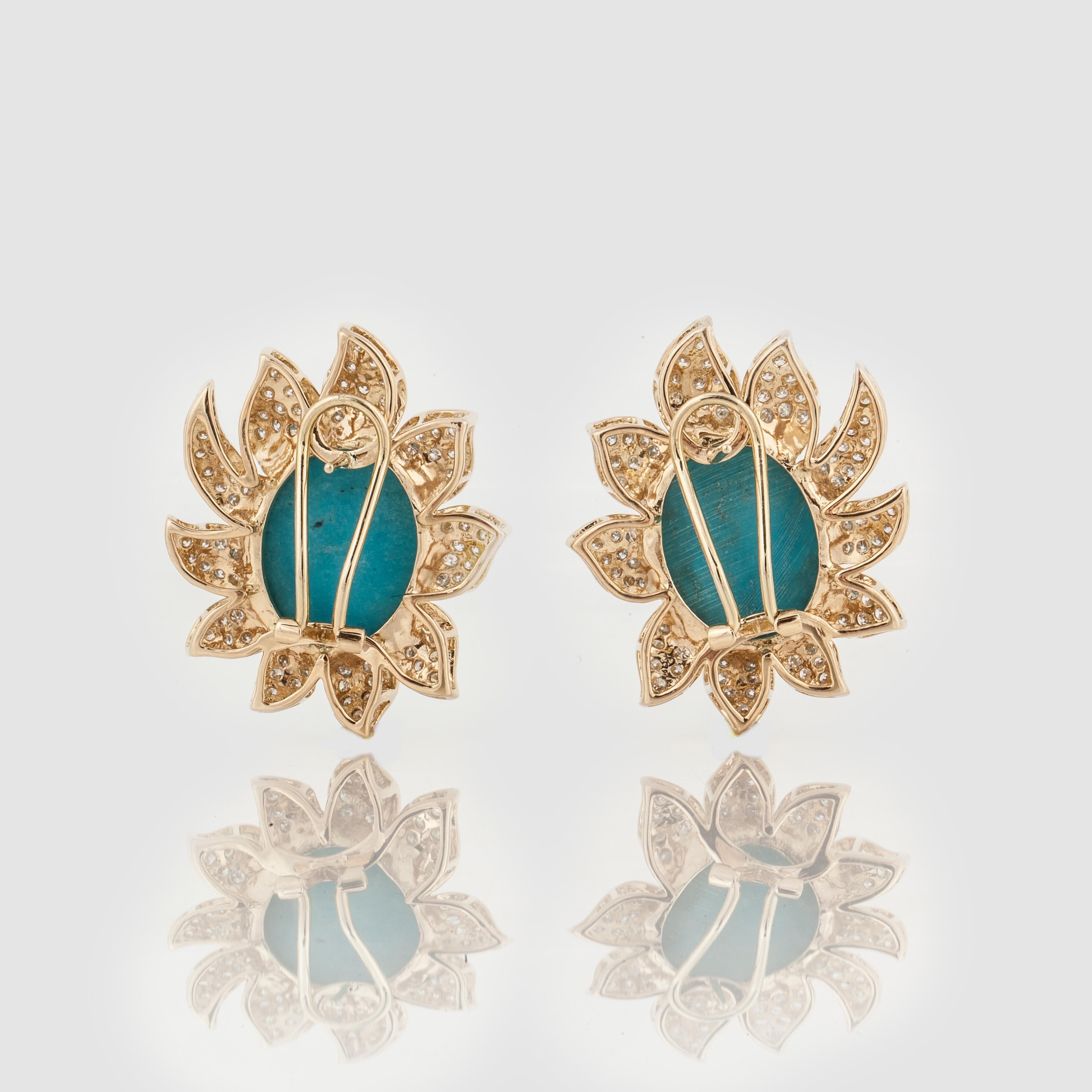 turquoise diamond earrings