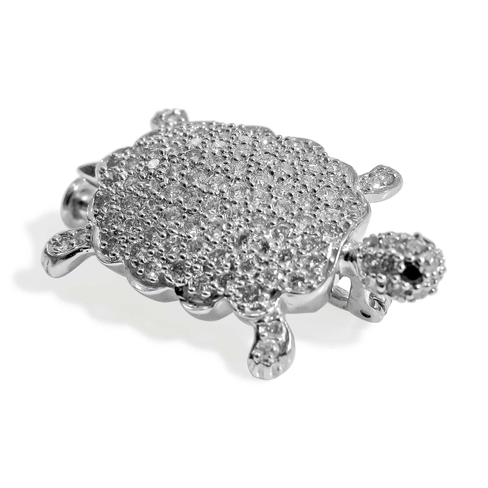 18 Karat Diamond Turtle Brooch Ladies In New Condition In Jackson Heights, NY