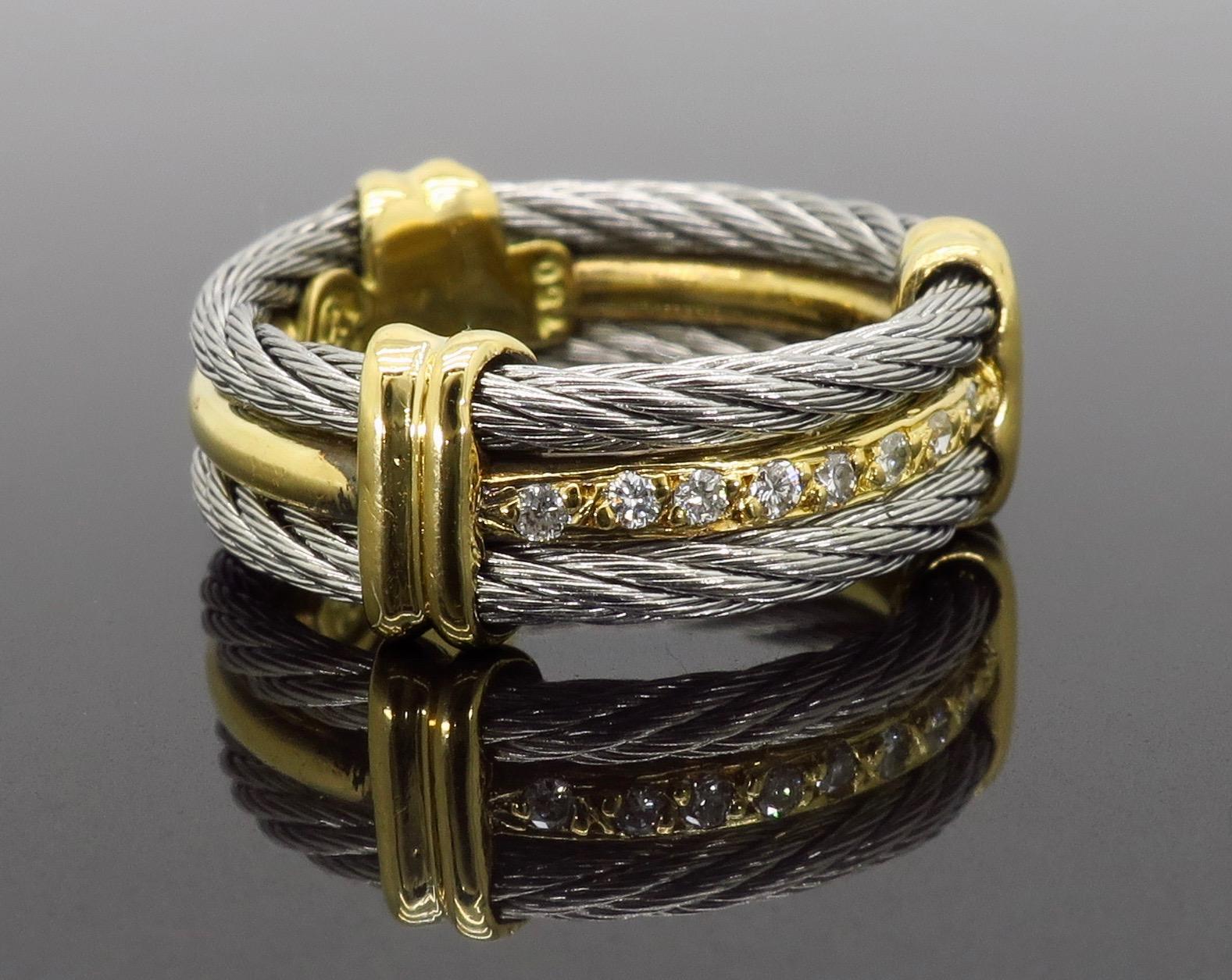 18 Karat Diamond Twisted Rope Ring 1