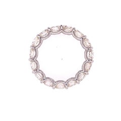 18 Karat Diamond U-Shape Shared Prong Eternity Band White Gold