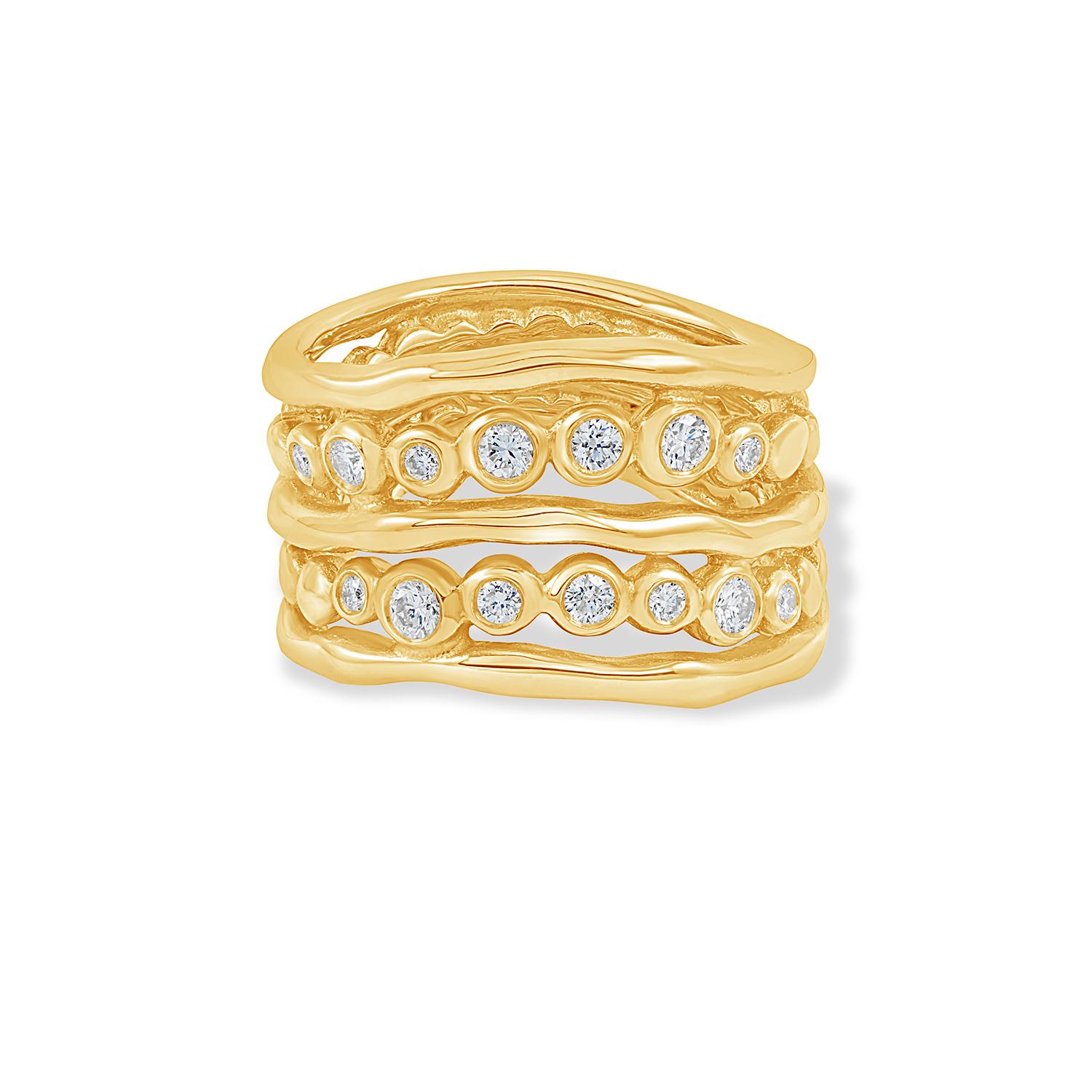 18k Diamond Waterfall Ring 0.33ct In New Condition For Sale In London, GB
