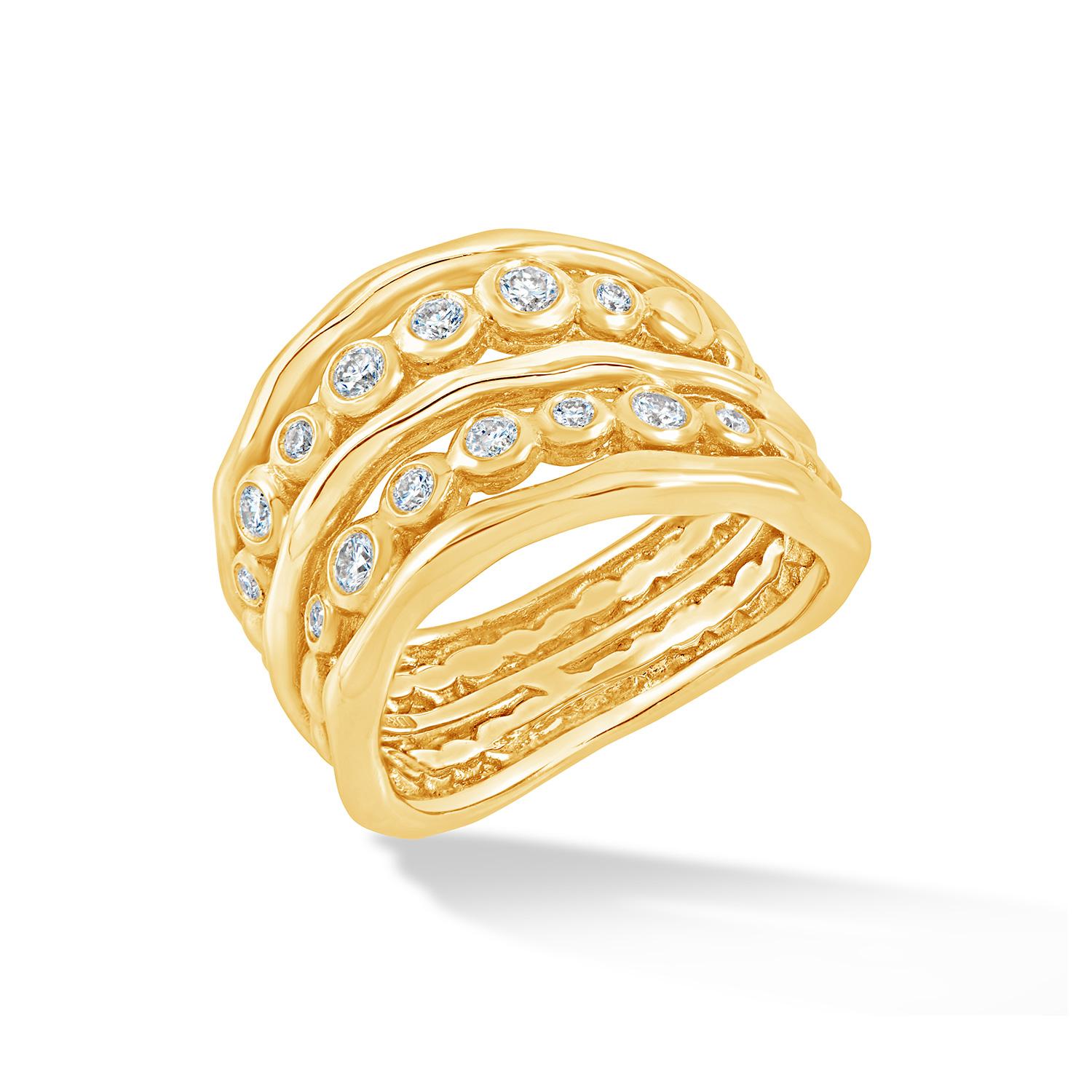 18k Diamond Waterfall Ring 0.33ct For Sale 2